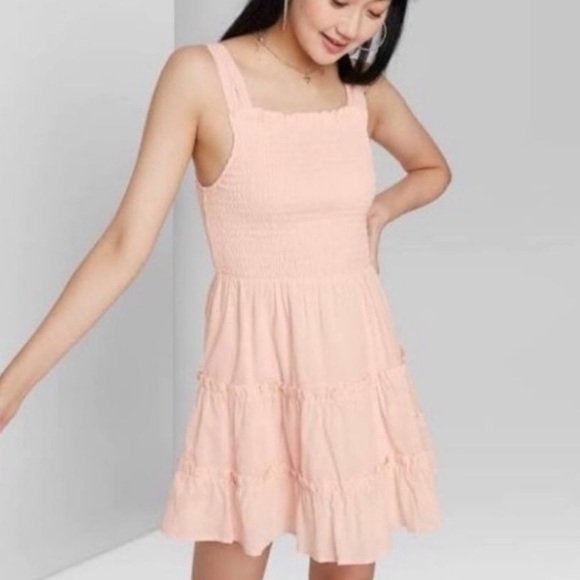 wild fable Dresses & Skirts - NWT WILD FABLE peach smock top tiered dress size Large